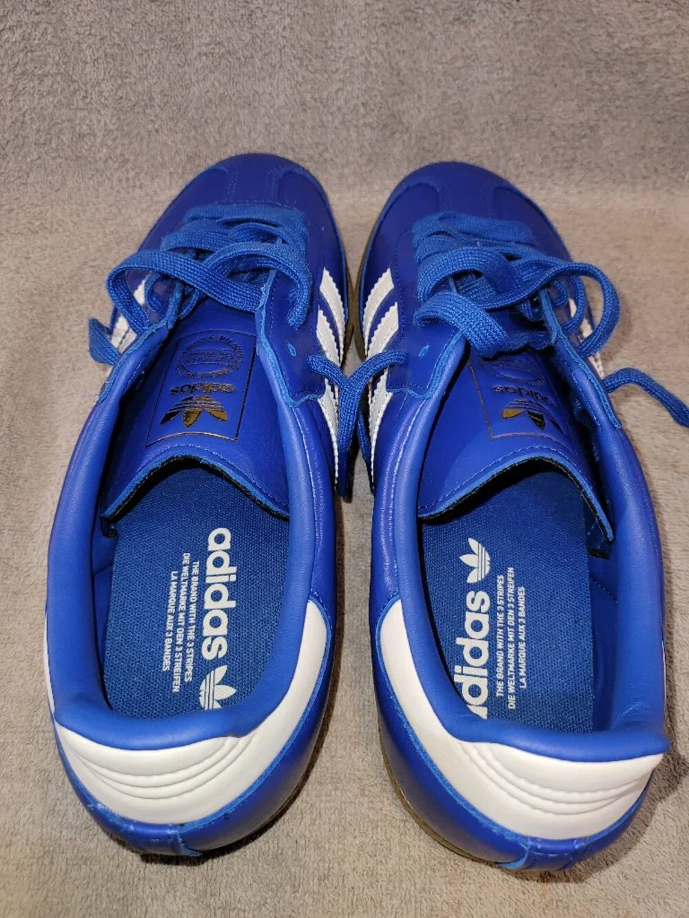 Adidas Samba OG Originals Athletic Shoes In Blue White Tan Gum Men's Size 10